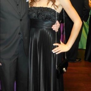 Black Strapless Gown with Sequins